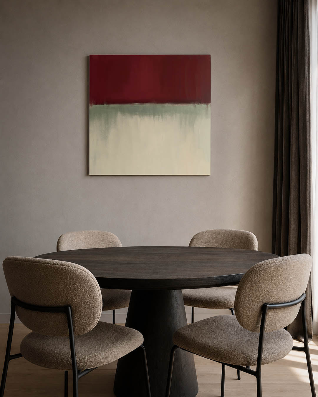 Horizontale kleurenlagen kunstwerk – tweede productweergave – dit werk toont een compositie van horizontale kleurvlakken. De