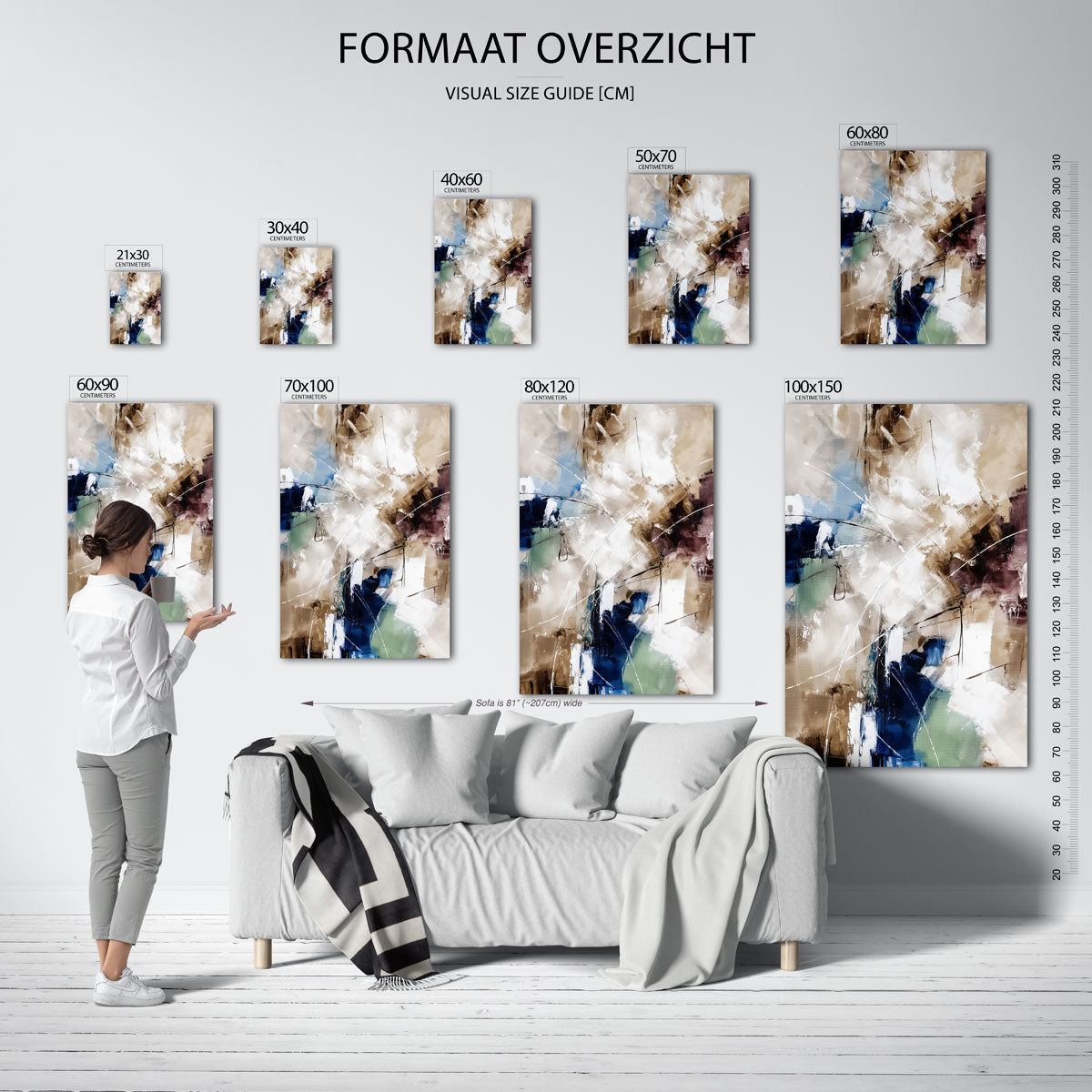 Abstracte vormen – staande muurposter met abstracte vormen