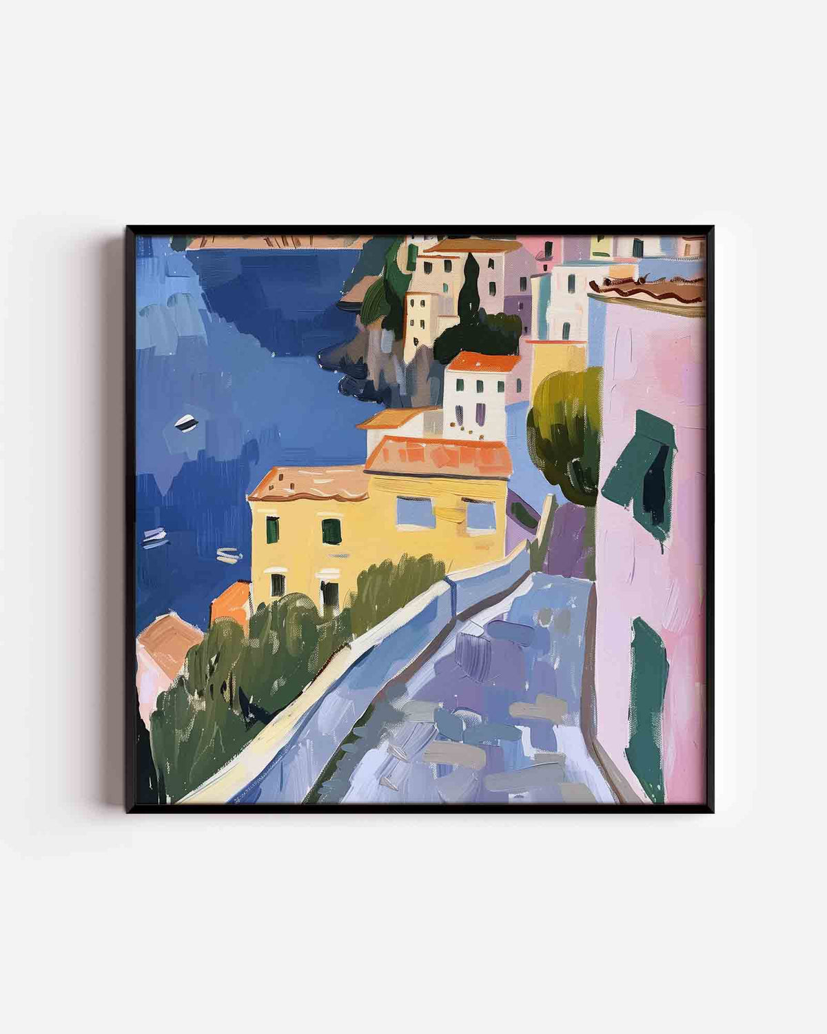 Mediterrane huizen – design vierkante poster als wanddecoratie
