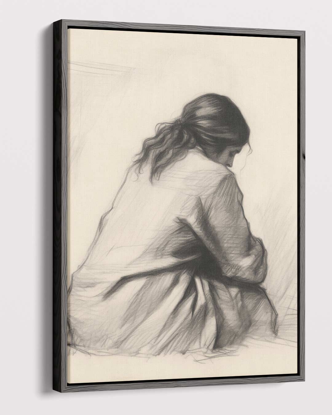 Intiem Moment in Potlood – dibond kunstwerk als wanddecoratie