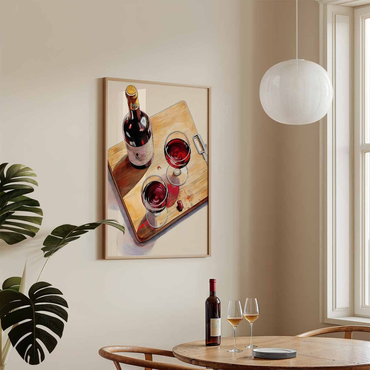 Stijlvolle Wijnavond – keukenposter in staand formaat