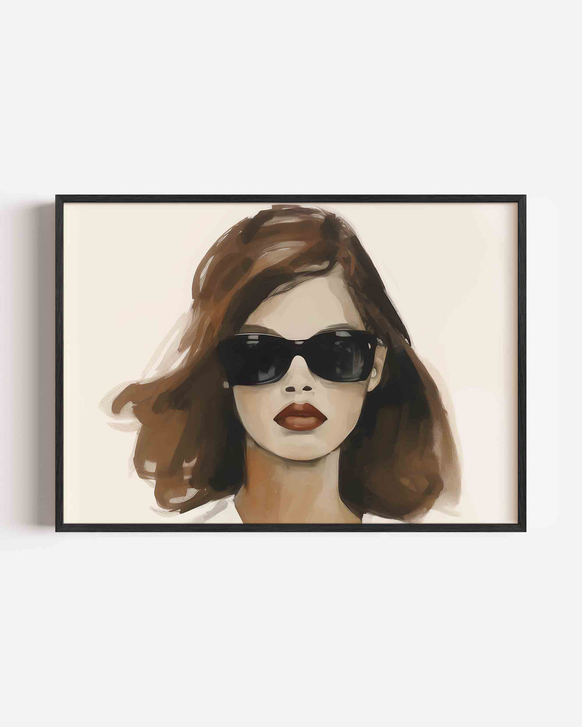Vrouw met zonnebril – vrouwelijk portret als landscape poster