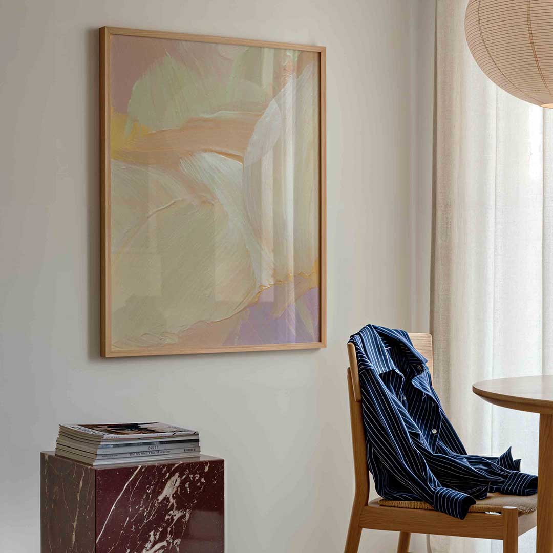 Pastel penseelstreken – artistieke poster in staand formaat