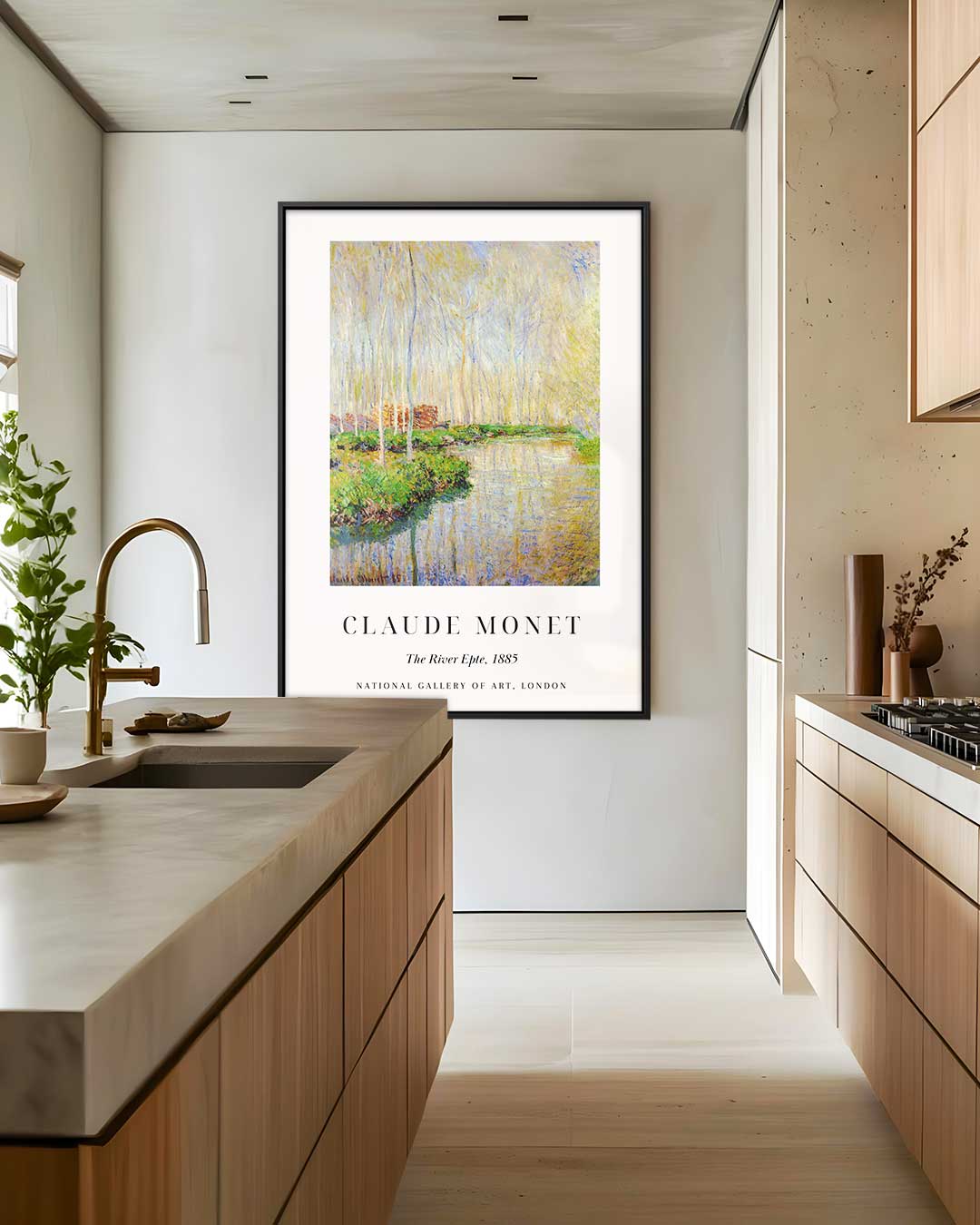 De Rivier Epte, 1885 – staande wandkunst voor woonkamer of interieur