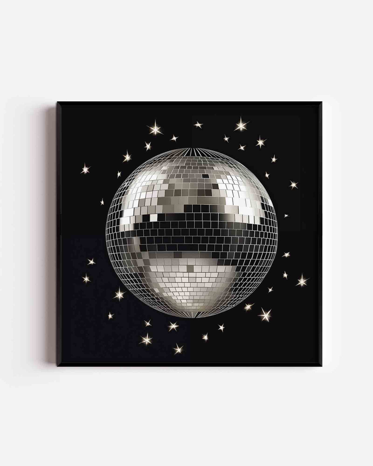 Discobal met sterren – kerst vierkante poster als wanddecoratie
