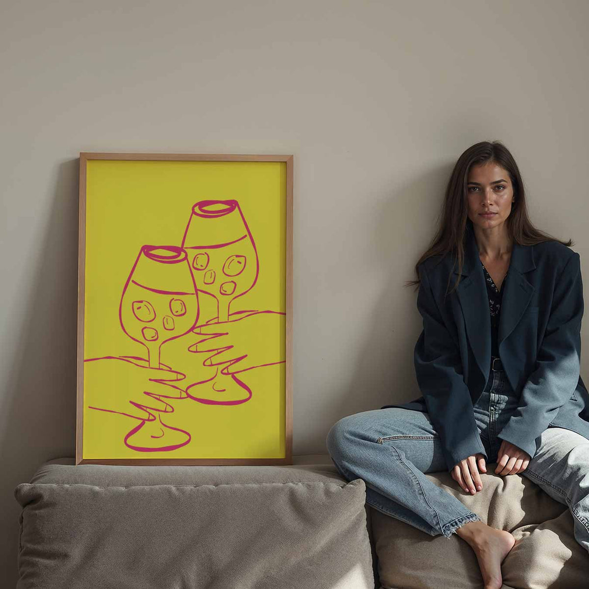 Sprankelende Cheers – staande keuken wanddecoratie van WallArtistic