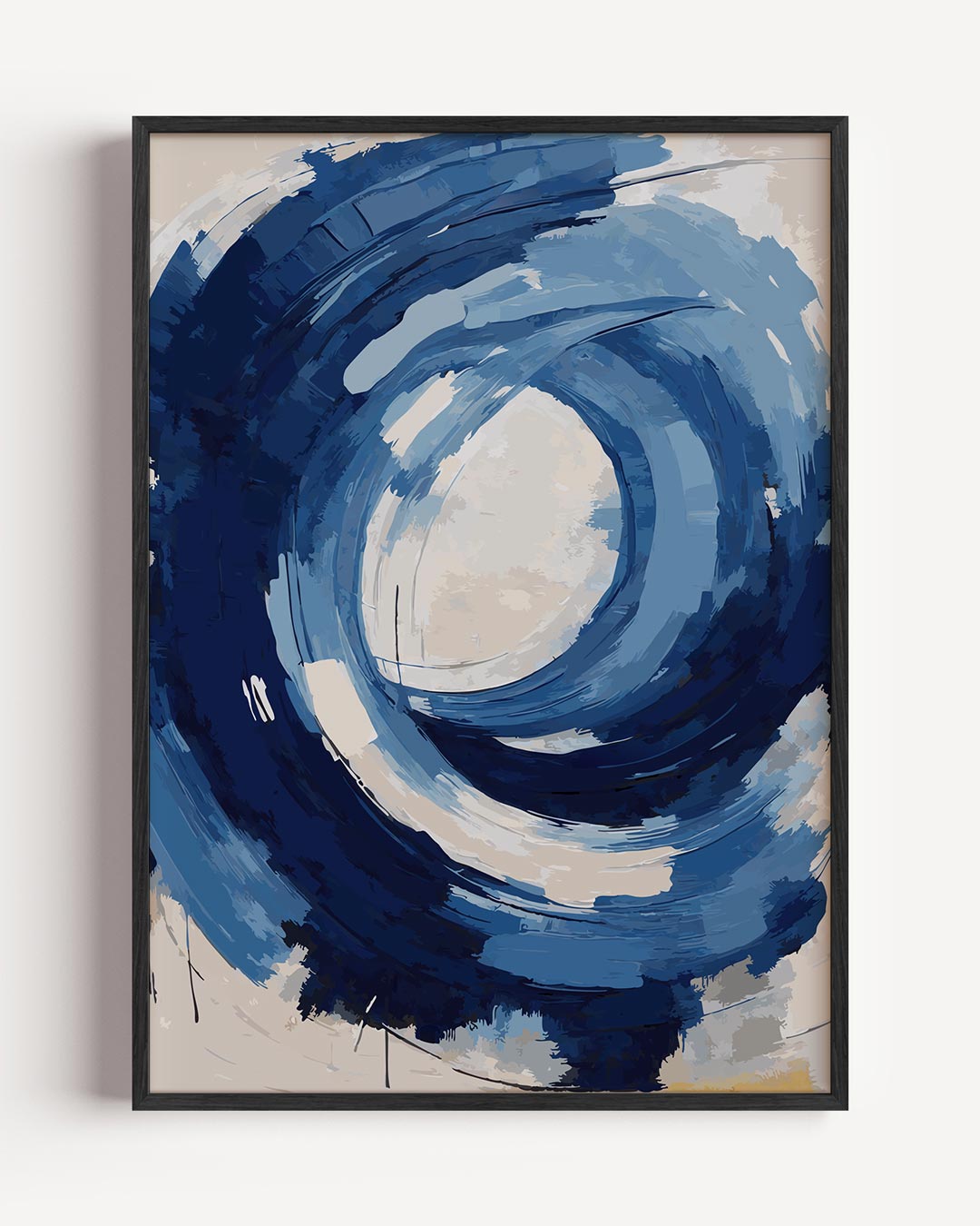 Abstracte Blauwe Cirkel – kleurrijke abstracte portret poster als wanddecoratie