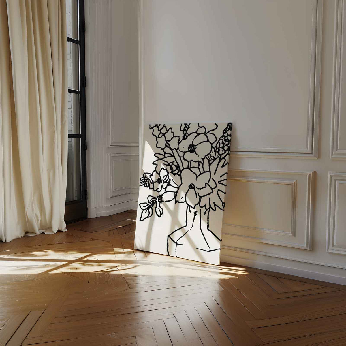 Bloemen in Lijn – staand kunstwerk voor modern interieur