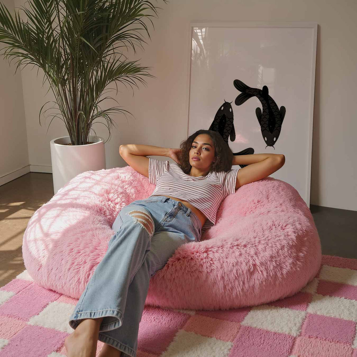Koi Vissen Yin Yang – staande zomer wanddecoratie van WallArtistic