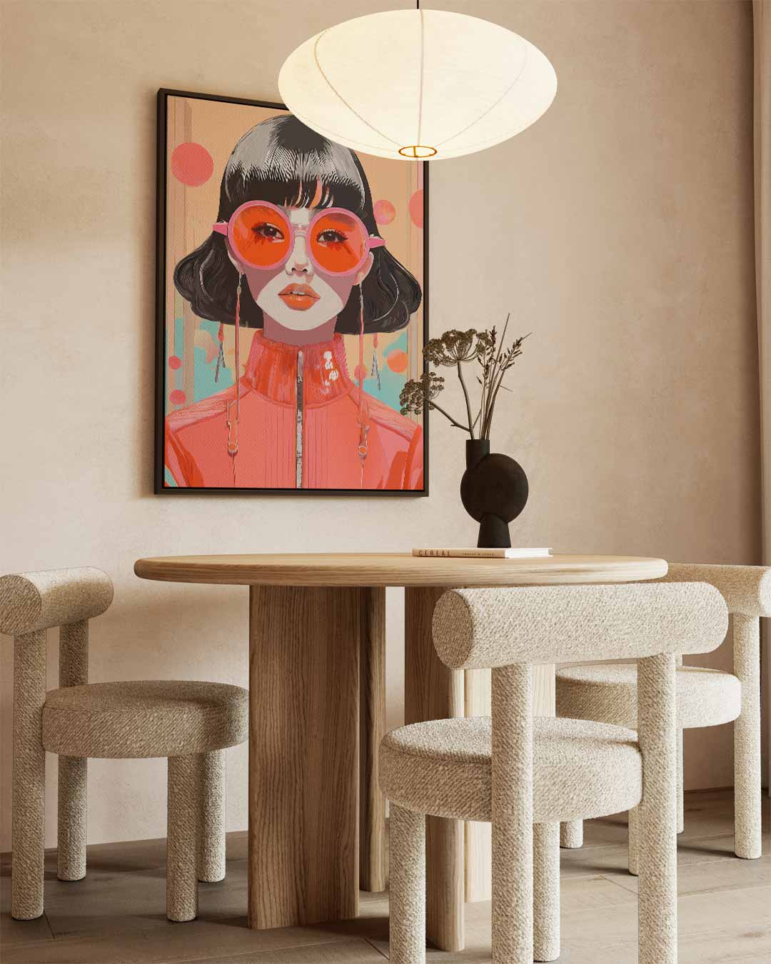 Retro Pop Art Portret – dibond wanddecoratie in staand formaat