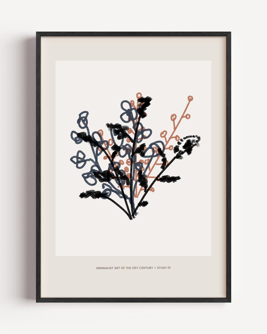 Moderne Minimalistische Bloemenposter – bloemen portret poster als wanddecoratie