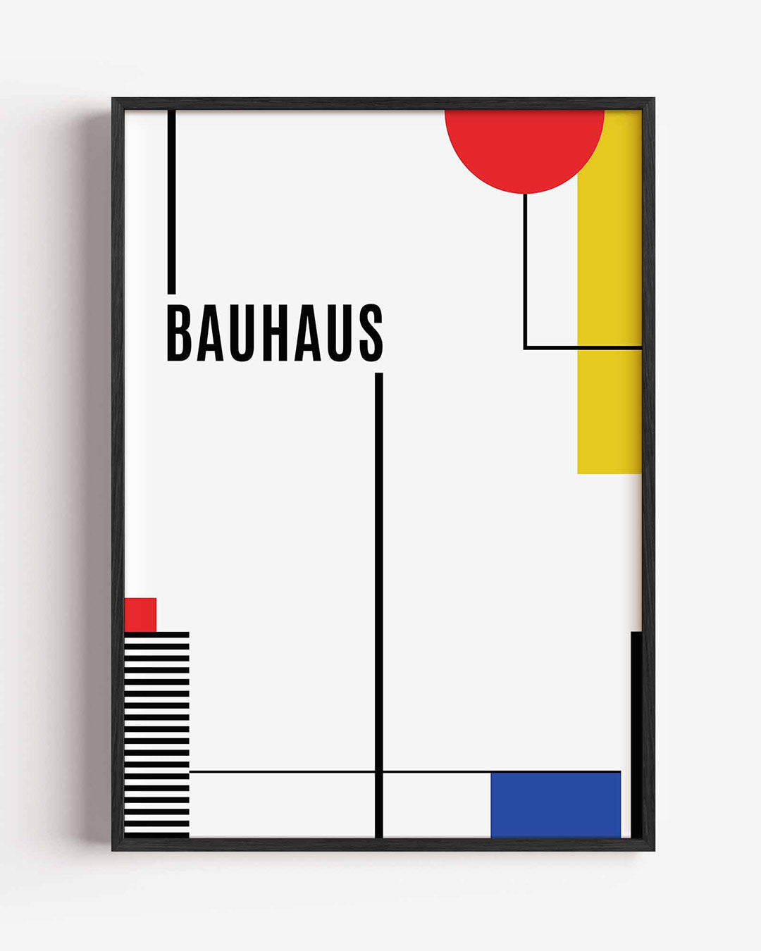 Lijnen en kleurvlakken – staande Bauhaus poster als wanddecoratie