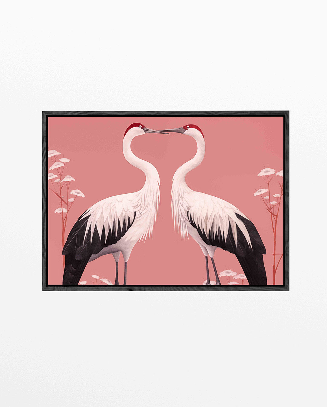Elegante vogels – liggend wanddecoratie kunstwerk