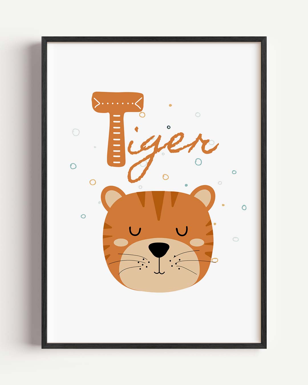 Schattige Tijger Kinderkamer – kids portret poster als wanddecoratie