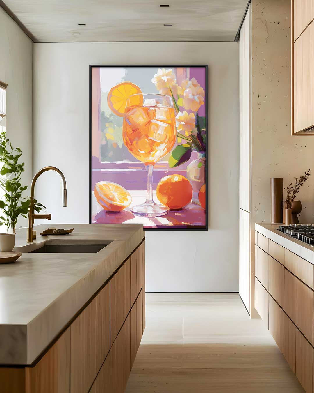 Zonnige Zomerdrank – staand kunstwerk voor modern interieur