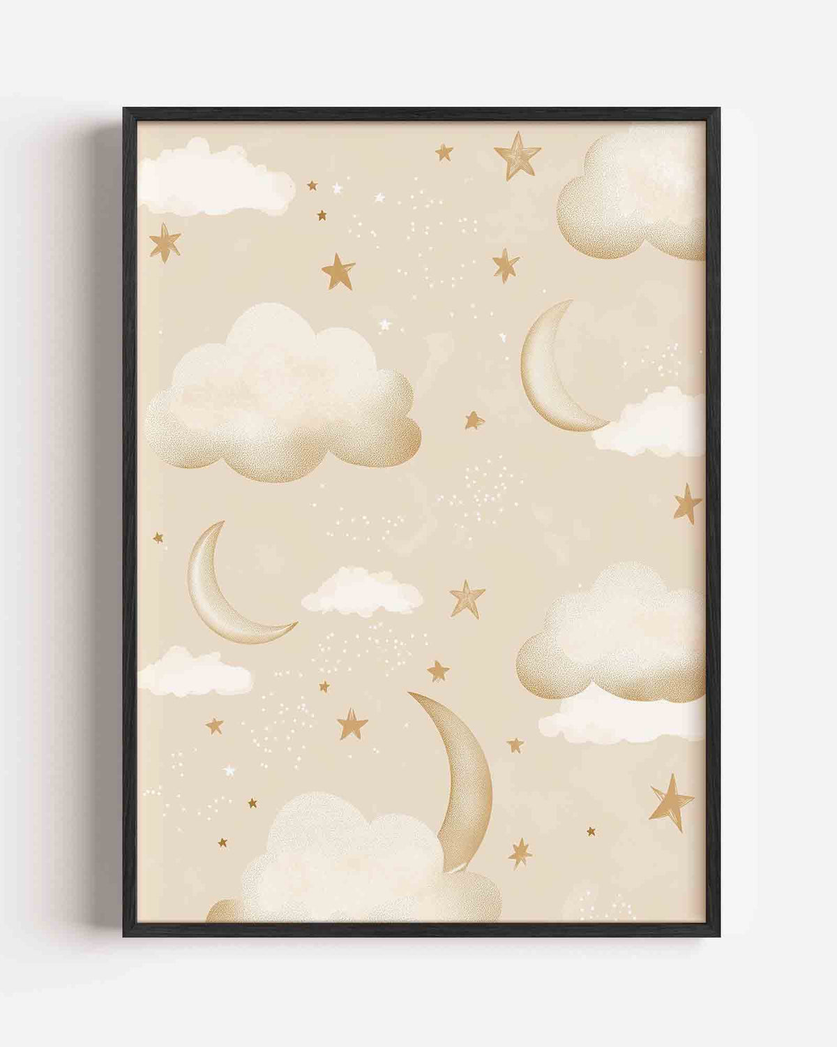 Wolken en sterren – kids portret poster als wanddecoratie