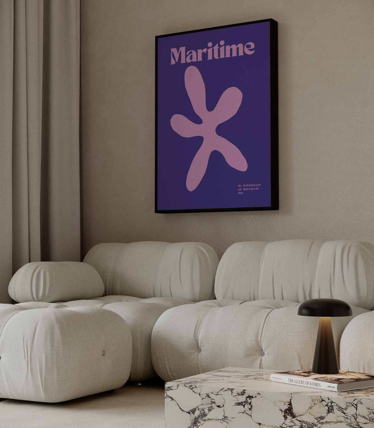 Botanische Maritieme Kunst – staande wandkunst voor woonkamer of interieur