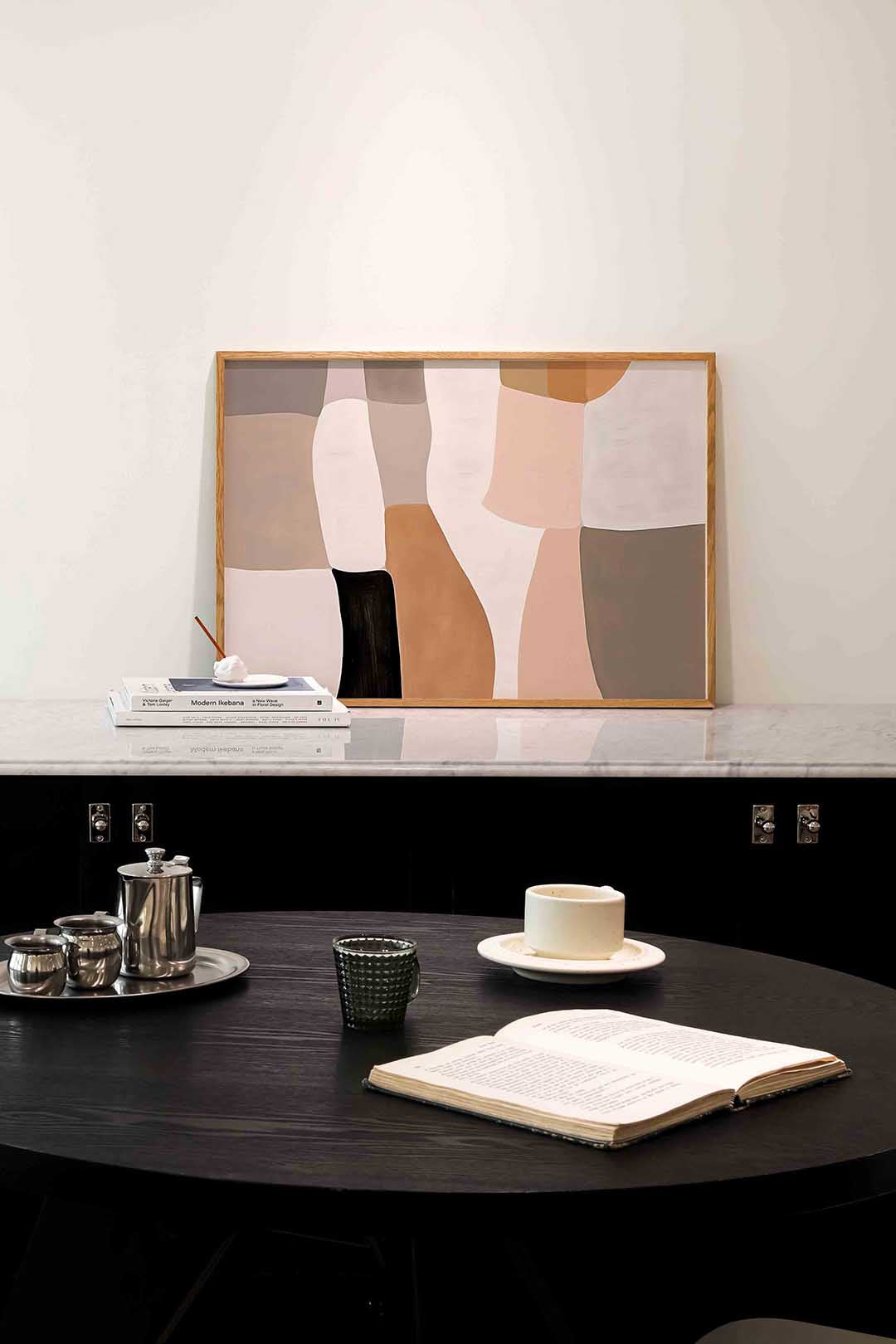 Abstracte vormen – abstracte poster in liggend formaat