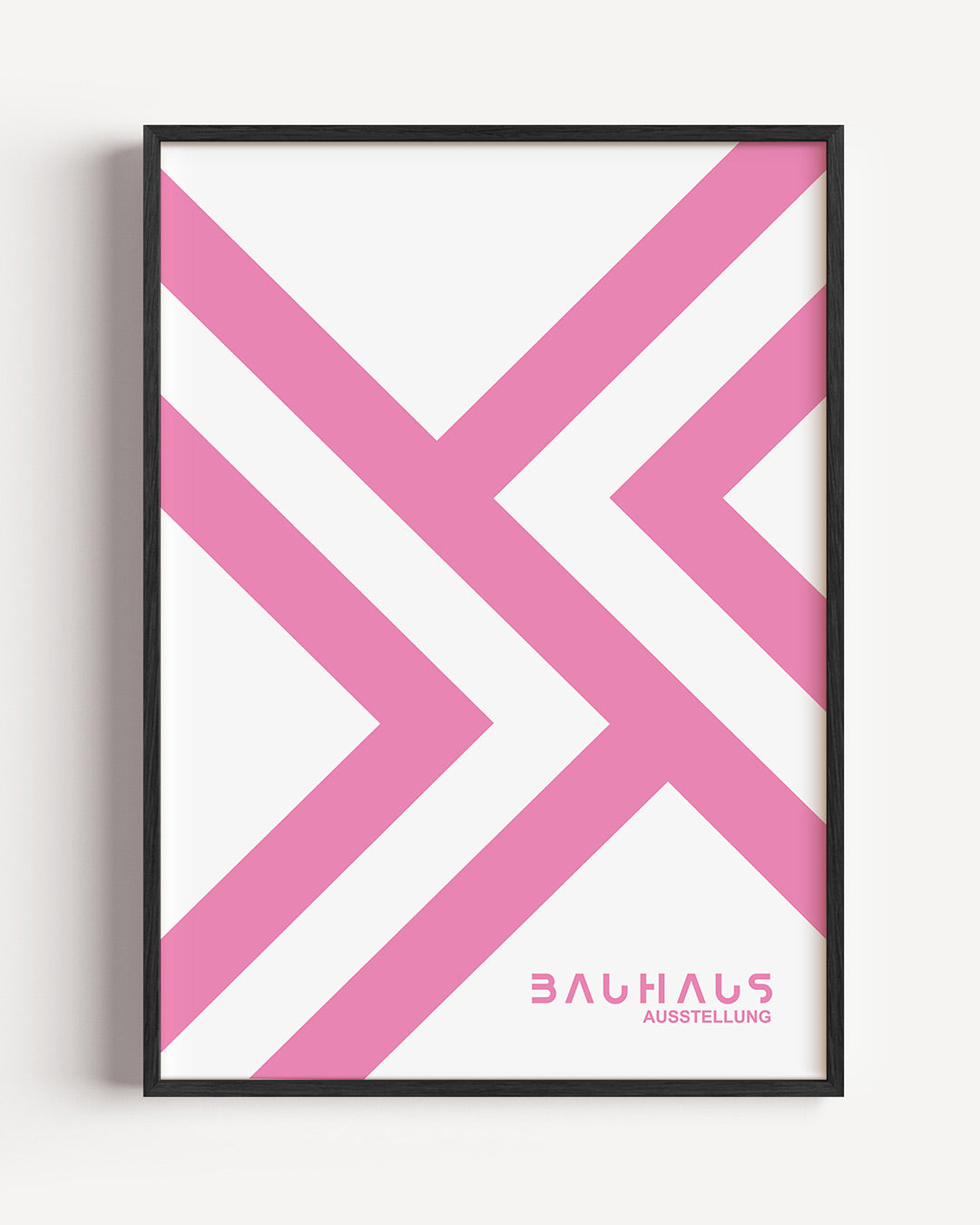 Roze lijnenspel – staande Bauhaus poster als wanddecoratie