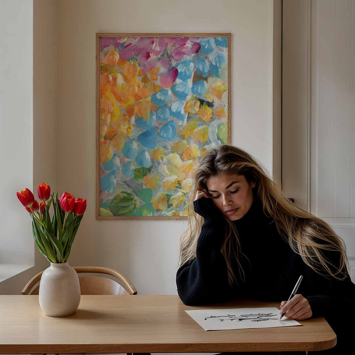Kleurrijke Bloemendroom – Popart poster als moderne urban wanddecoratie