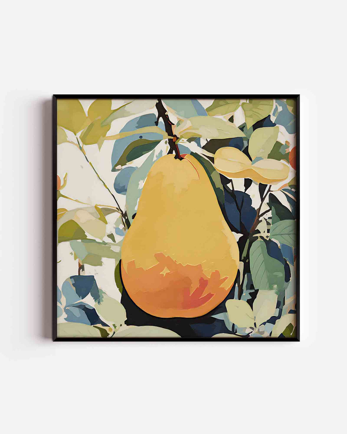 Gele peer – keuken vierkante poster als wanddecoratie