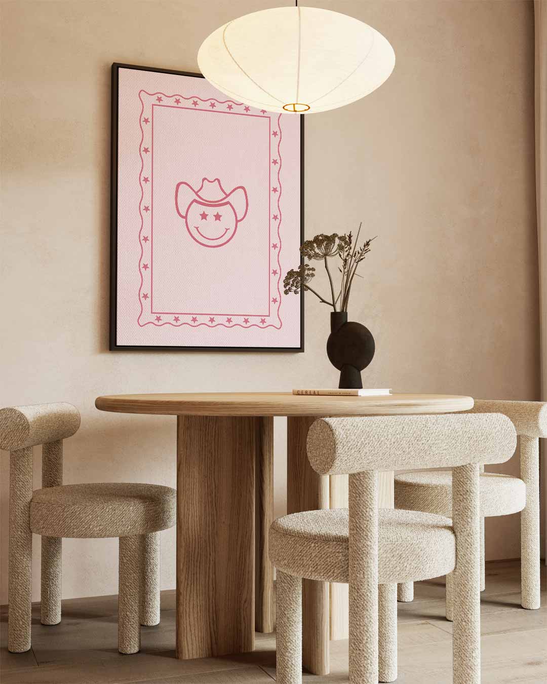 Cowboy Smiley Poster – canvas wanddecoratie in portret formaat
