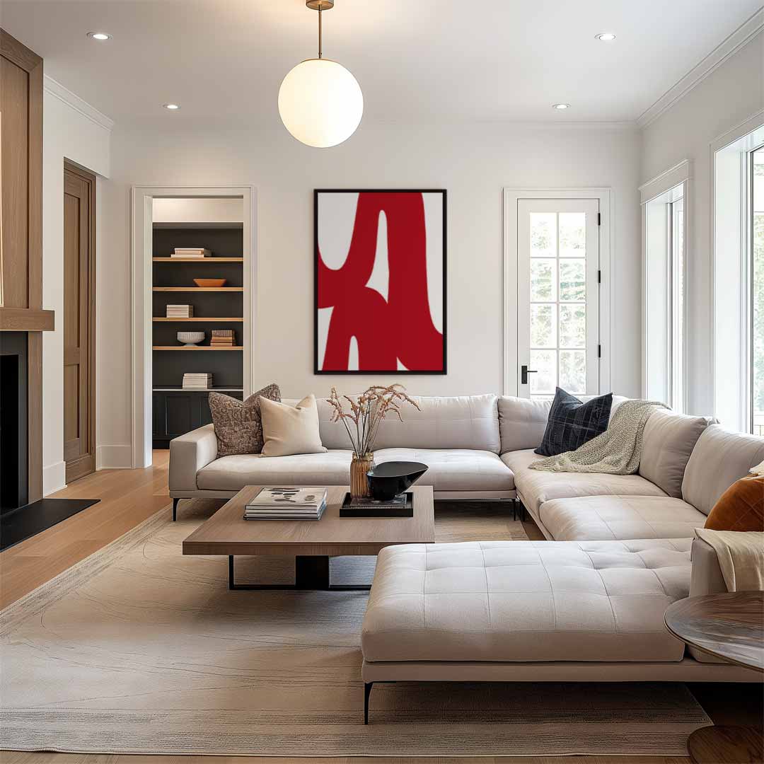 Speelse Rode Golven – staand kunstwerk voor modern interieur