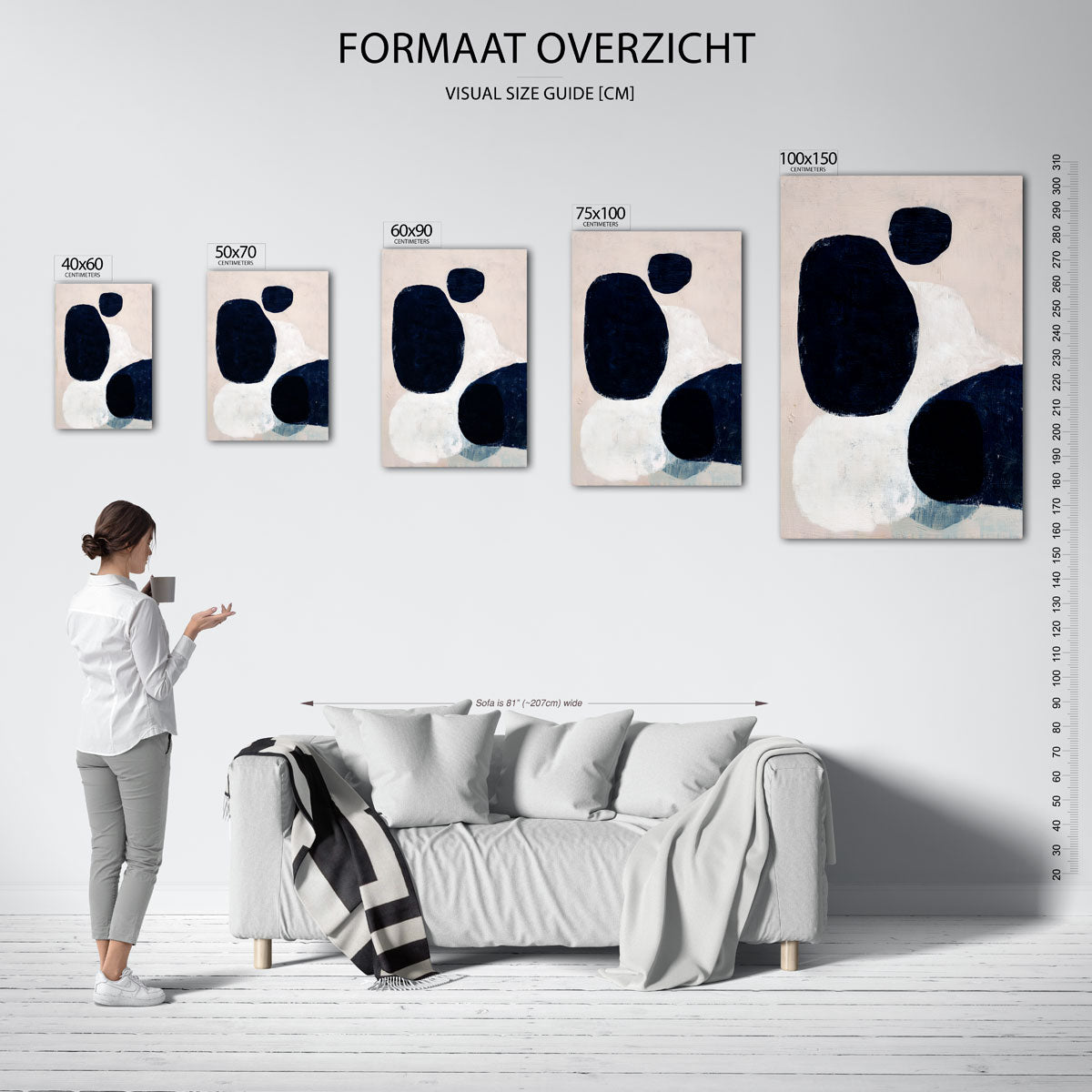 Organische vormen compositie – staande wanddecoratie van WallArtistic