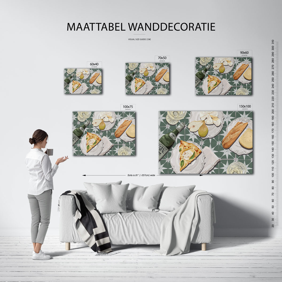 Eettafel compositie – Tafel – kunstwerk op canvas, dibond of plexiglas