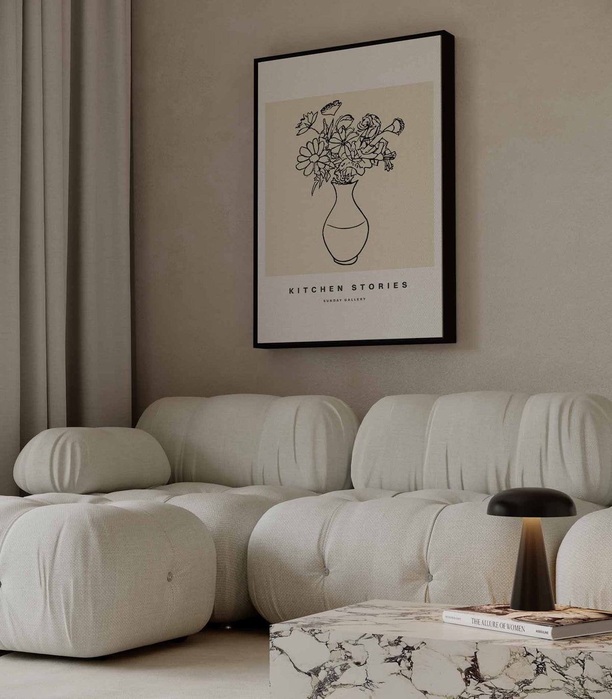 Bloemenpracht in Vaas – modern portret kunstwerk van WallArtistic