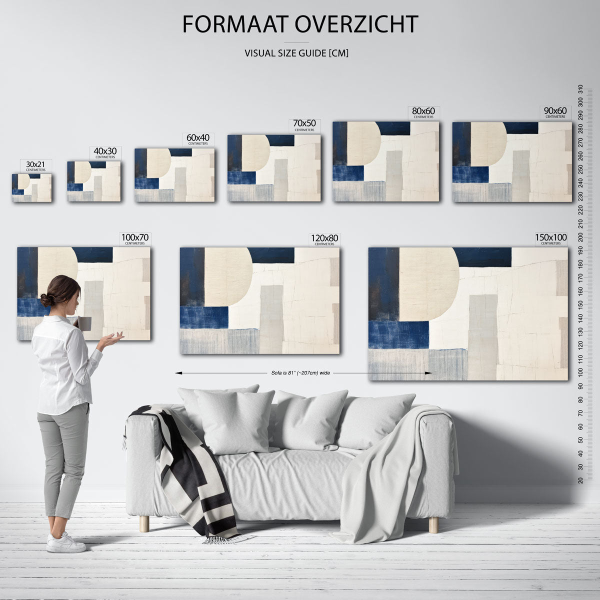 Abstracte vormen – liggende muurposter met abstracte vormen