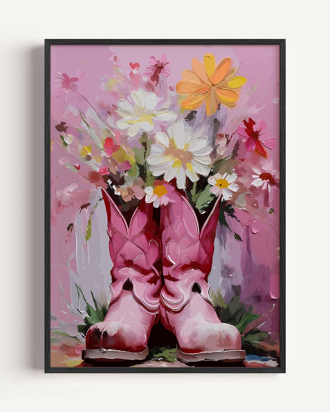 Bloemenlaarzen – paas portret poster als wanddecoratie