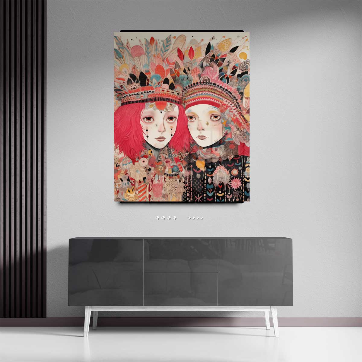 Kleurrijke Fantasiereis – portret wandkunst van WallArtistic