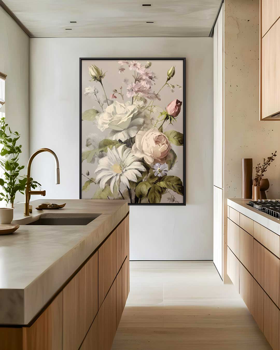 Bloemenpracht Schilderij – plexiglas wanddecoratie in portret formaat