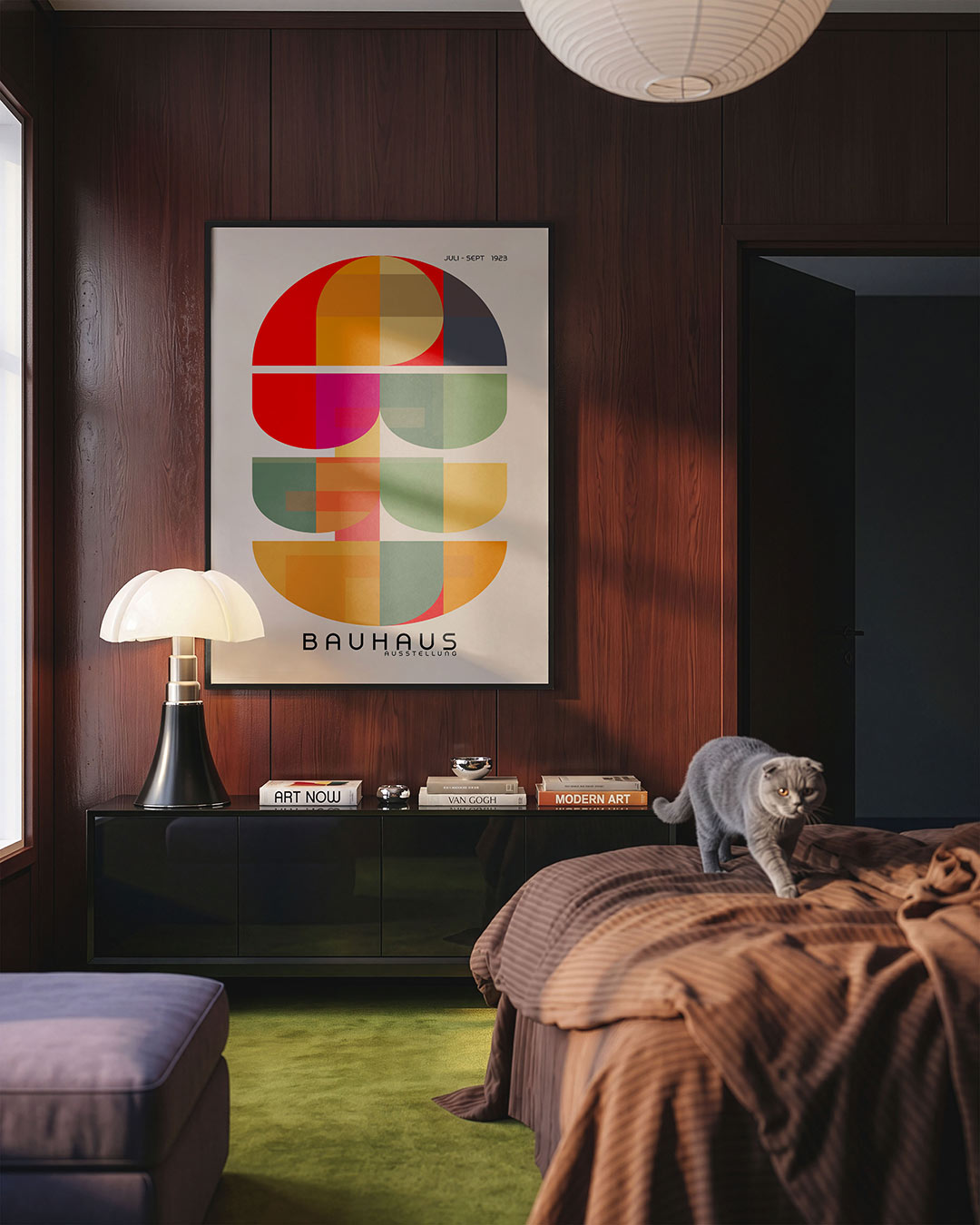 Vormen en kleurvlakken – geometrische Bauhaus poster in staand formaat