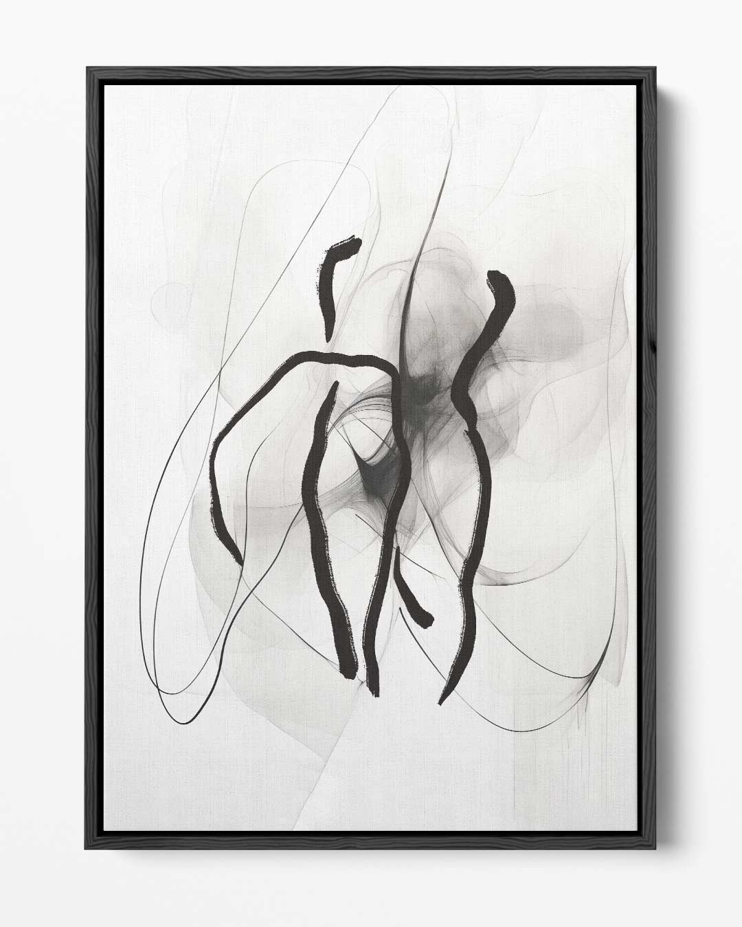 Dansende Lijnen in Mist – portret kunstwerk als wanddecoratie