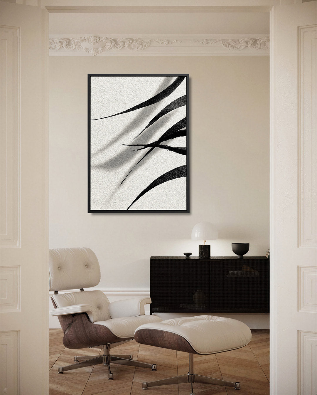 Dynamische lijnen – moderne staande wandkunst