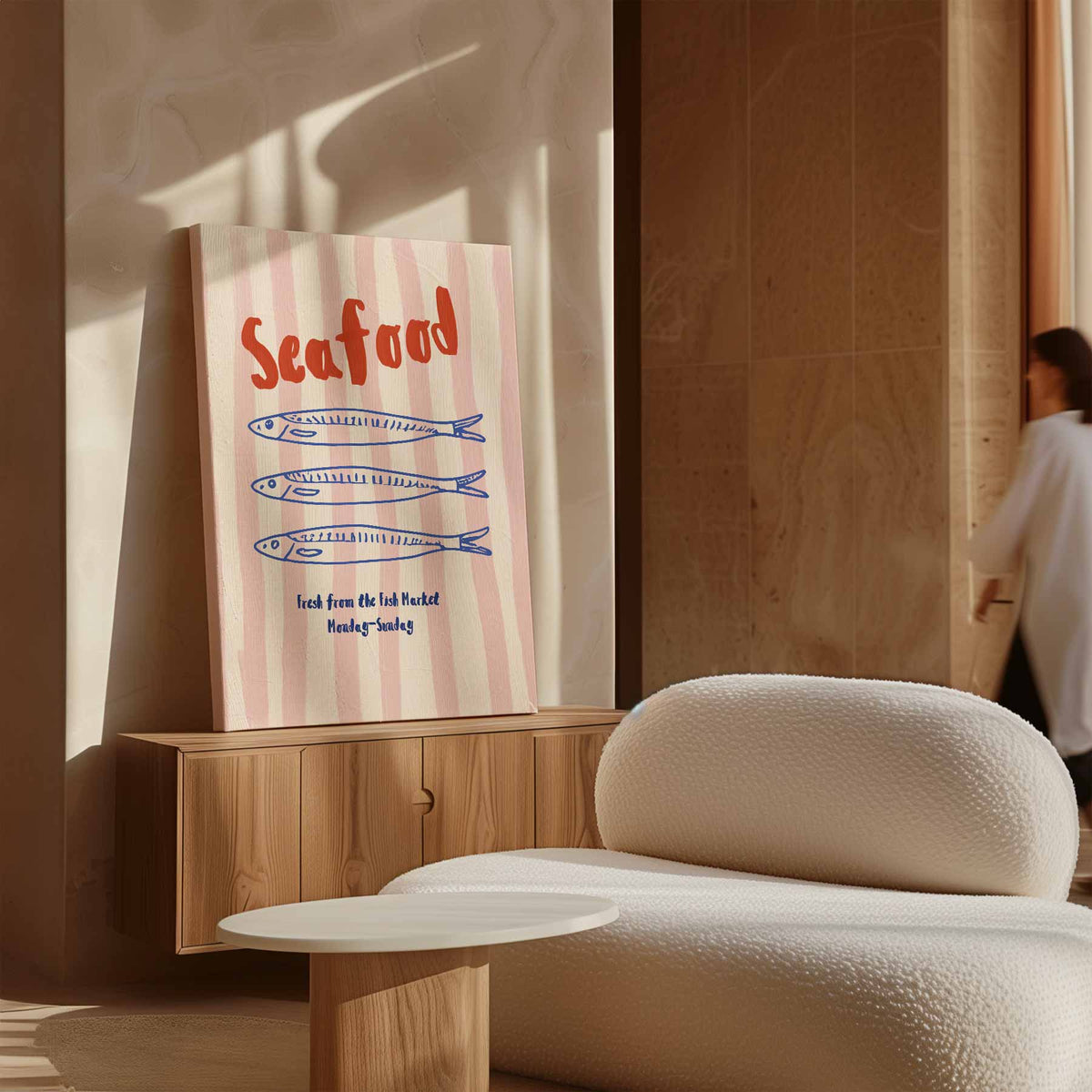 Seafood Marktplaats Poster – plexiglas kunstwerk als wanddecoratie