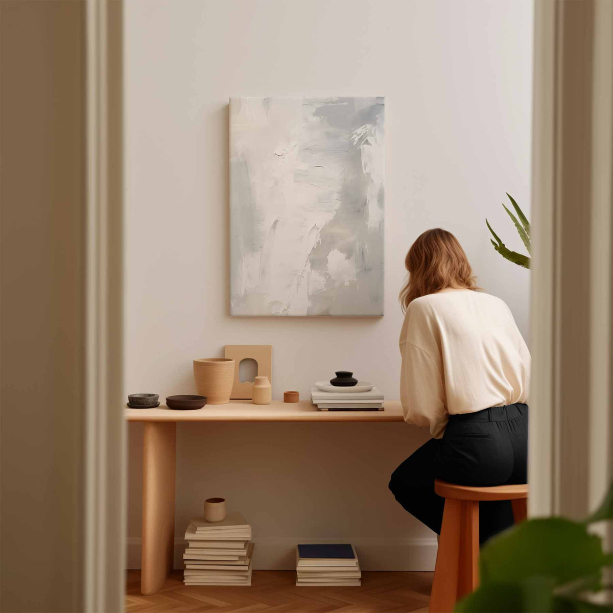Winterse Vlagen – modern portret kunstwerk van WallArtistic