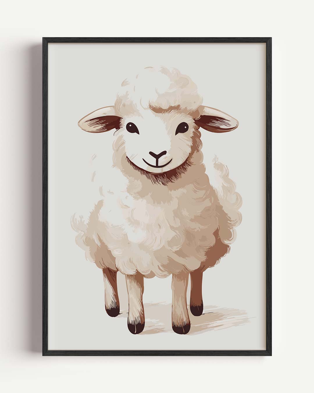 Schattige Lammetjesposter – kids portret poster als wanddecoratie