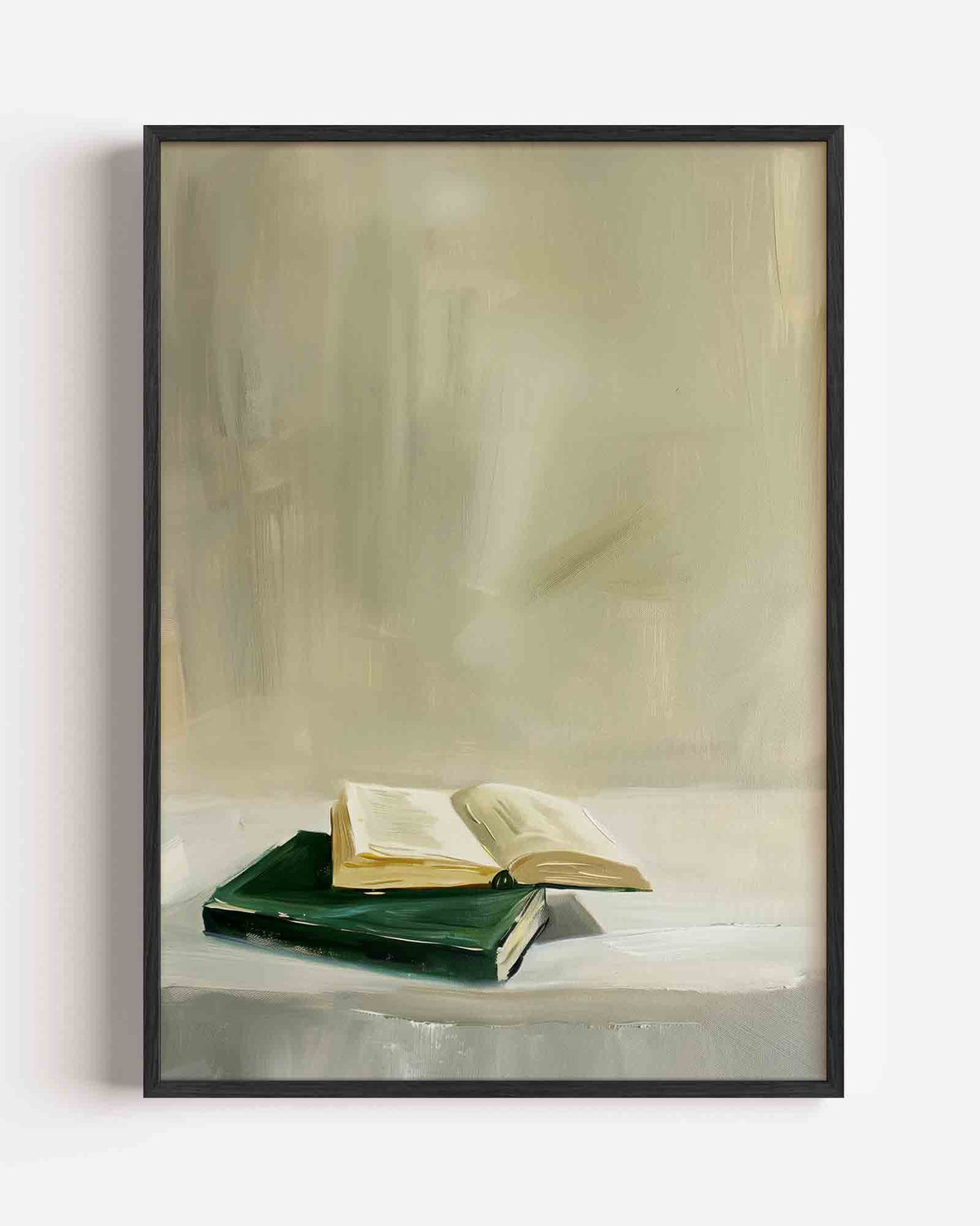 Boeken op tafel – hedendaagse illustratie portret poster als wanddecoratie