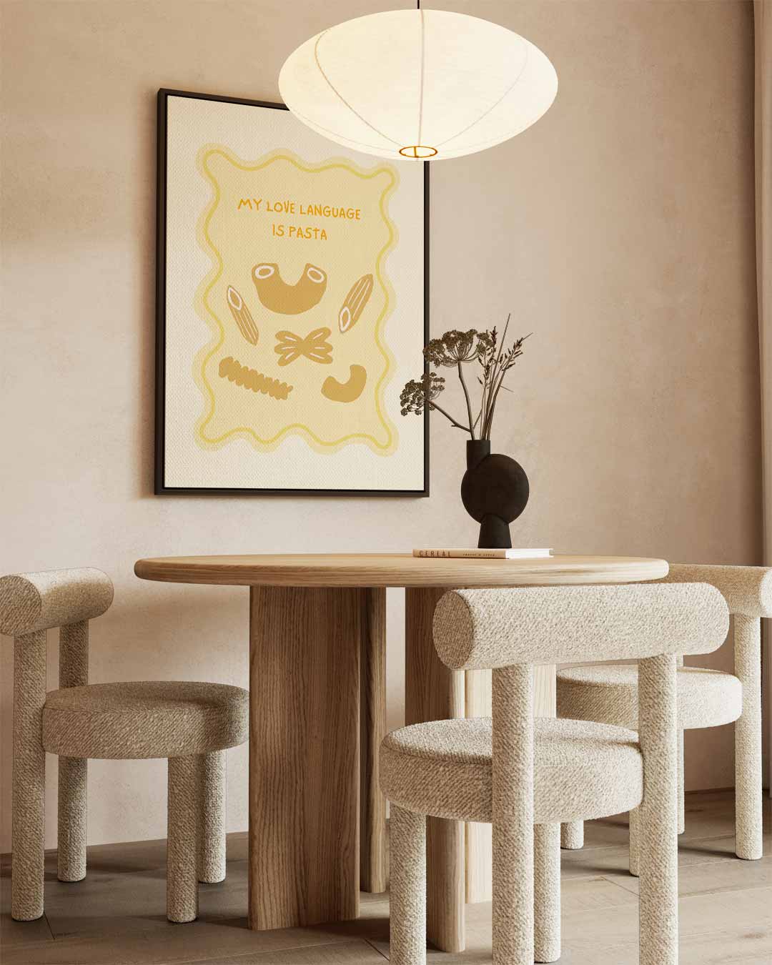 Pasta Liefde – canvas wanddecoratie in portret formaat