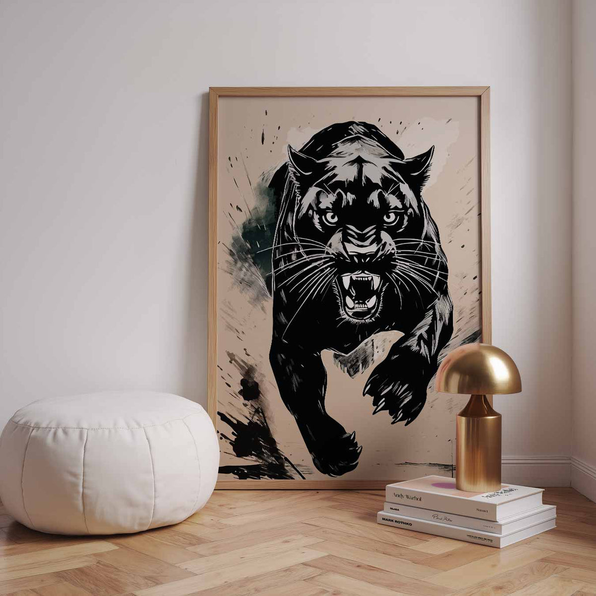Stoere Panter Wandkunst – dieren poster in staand formaat