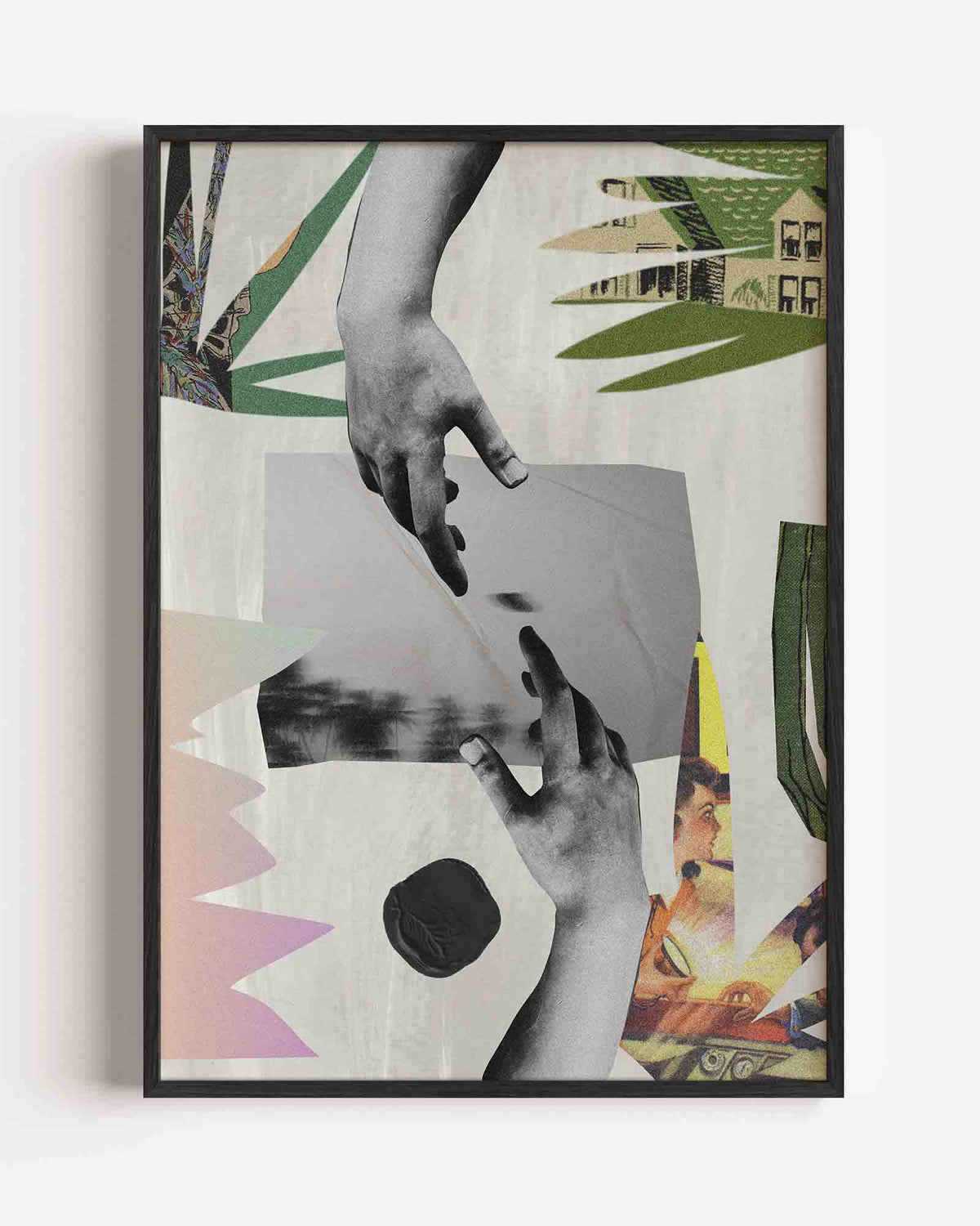 Handen en collage – Kleur & Vormen portret poster als wanddecoratie