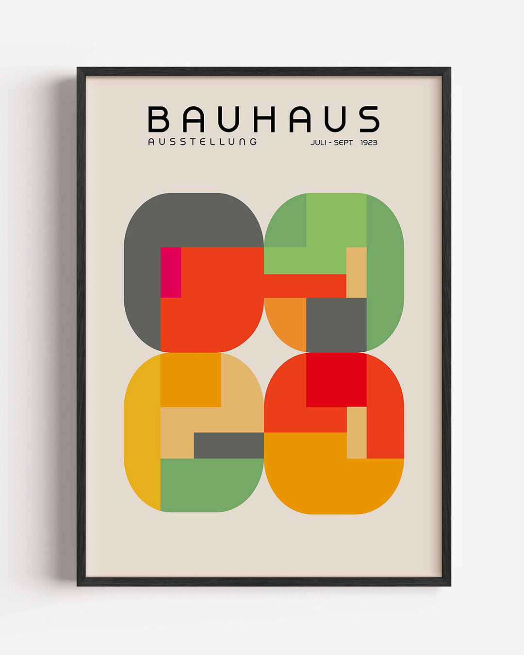 Vorm en kleur – staande Bauhaus poster als wanddecoratie