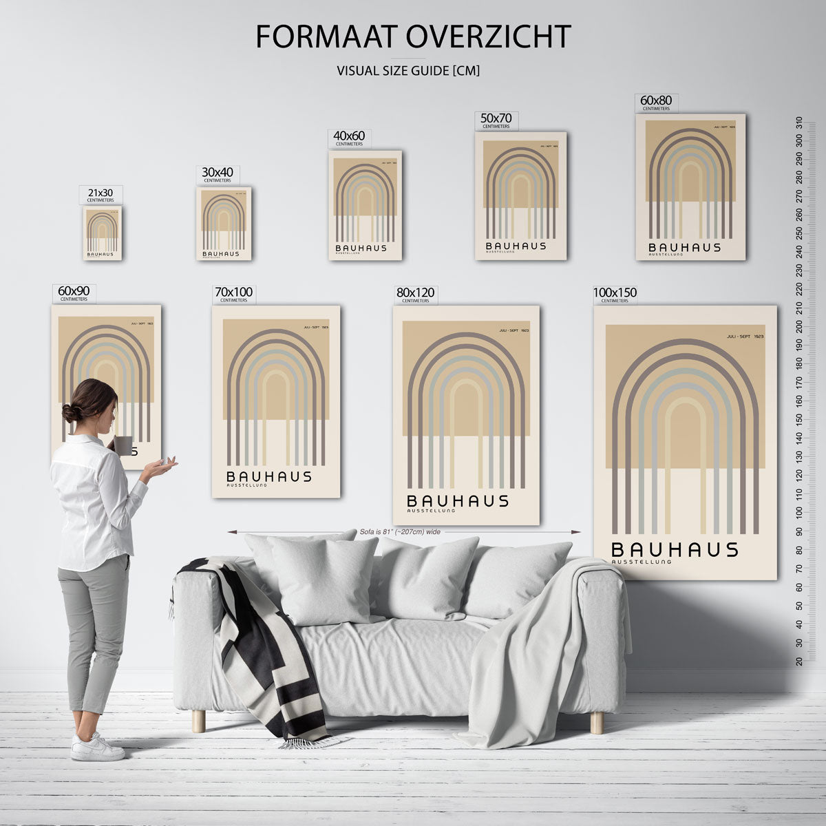 Vorm en balans – geometrische poster in Bauhaus-stijl van WallArtistic