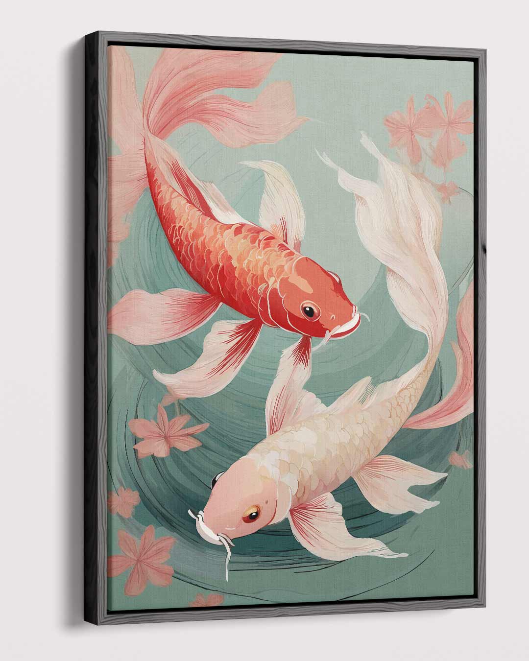 Koi Vissen in Stroom – dibond kunstwerk als wanddecoratie