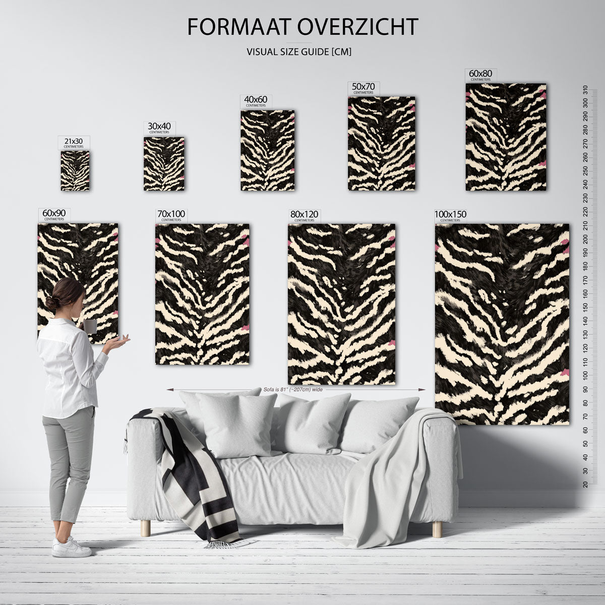Gestreepte patroon – staande muurposter met safari thema