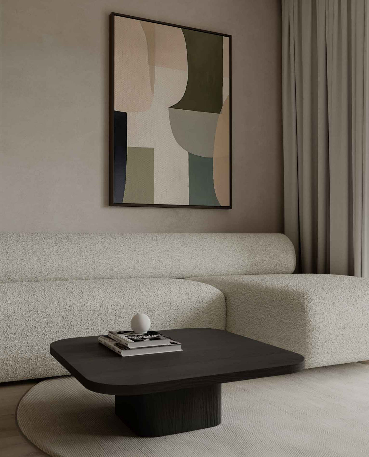 Geometrische Harmonie – kunstwerk met zwarte baklijst