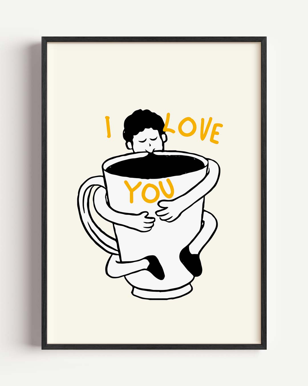 Knuffelige Koffieposter – zomer portret poster als wanddecoratie